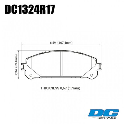 Колодки тормозные DC1324R17 DC Brakes Street HD+, перед Lexus RX350 2010-&gt; ; HIGHLANDER 2010-&gt;