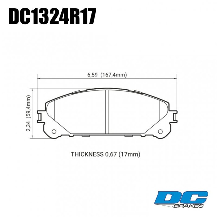 Колодки тормозные DC1324R17 DC Brakes Street HD+, перед Lexus RX350 2010-> ; HIGHLANDER 2010->