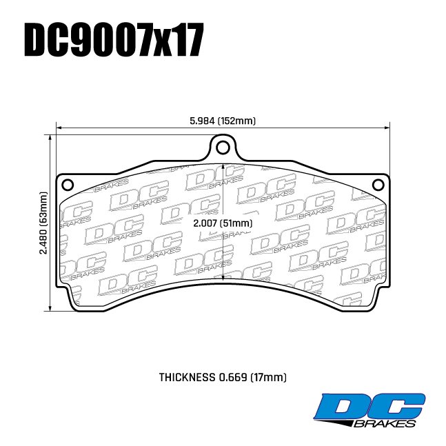 Колодки тормозные DC9007P17 DC Brakes Street STR.S+ PROMA 6 порш, JBT, Alcon, HPB 18 mm