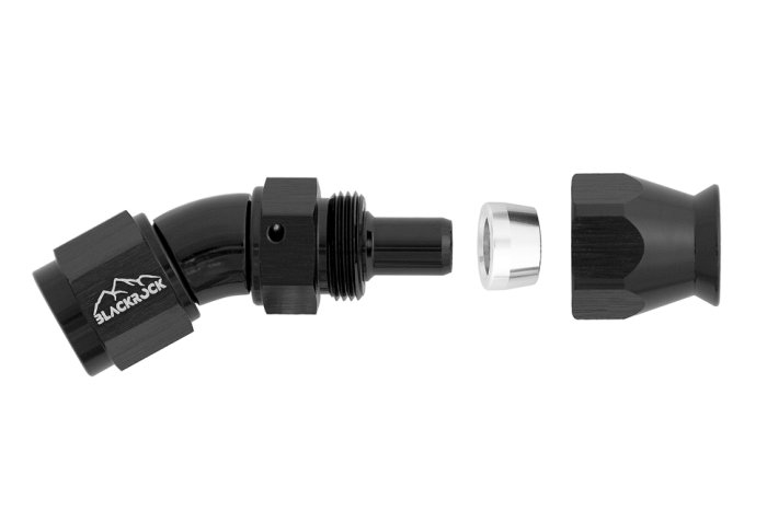 - 6 AN (6AN AN6) фитинг 30° Full Flow BLACKROCK LAB T06-030-3BK под тефлоновый шланг (600 серия)