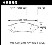 Колодки тормозные HB556Y.710 HAWK LTS задние Ford F-250 / F-350