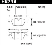 Колодки тормозные HB749N.648 HAWK HP PLUS; 17mm BMW F20 F22 F30 F31 F32 F33 F34 F36
