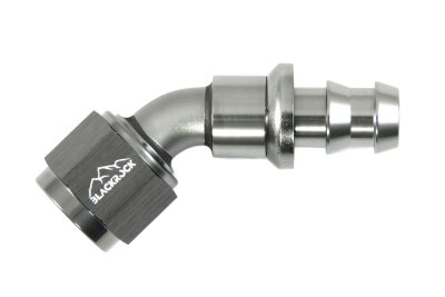 - 8 AN (8AN AN8) фитинг 45°, PUSH FIT серия BLACKROCK LAB P08-045-7Ti