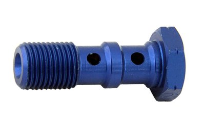 Болт (штуцер) двойной для banjo M10x1 L=30 mm алюминий СИНИЙ, Goodridge 993-03-31DBU