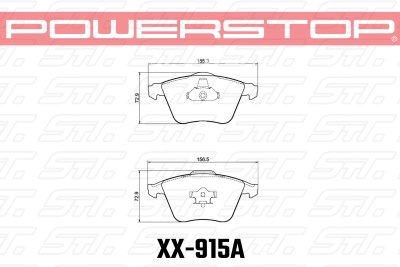 Колодки тормозные 23-915A PowerStop Z23 передние Audi A4 8E, A6 4F, A8 4E