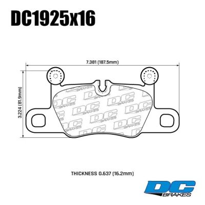 Колодки тормозные DC1925M16 DC Brakes R27 RACING задние Porsche 911 992; 911 991; CAYENNE Turbo