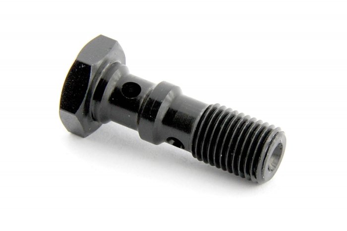 Болт (штуцер) двойной для banjo AN-03, 3/8x24 L=30 mm алюминий ЧЕРНЫЙ Goodridge 773-03PBK