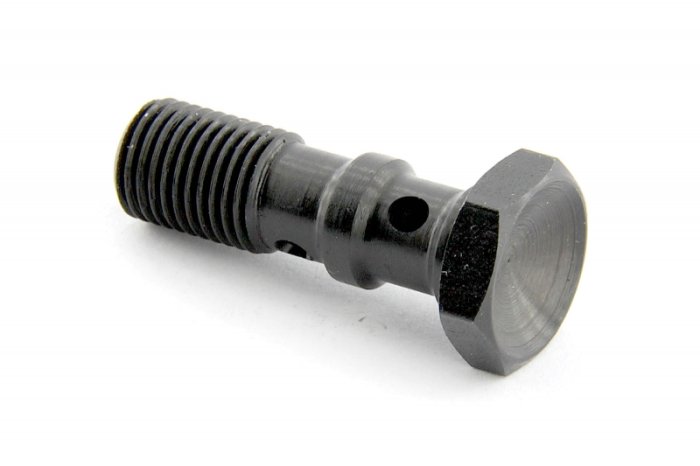 Болт (штуцер) двойной для banjo AN-03, 3/8x24 L=30 mm  ЧЕРНЫЙ Goodridge 773-03PBK