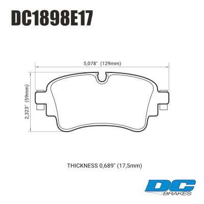 Колодки тормозные DC1898E17 DC brakes RT.2, задн AUDI A4 B9; A5 F53; Q5 FYB; Q7 4MB; TOUAREG CR7
