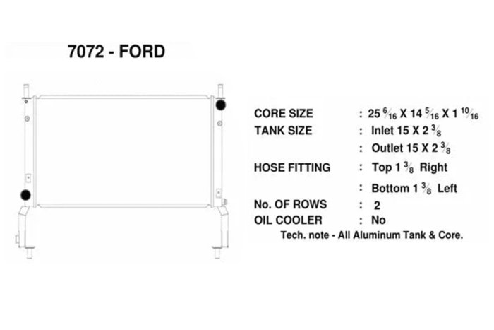 Радиатор охлаждения FORD Mustang 2.3L EcoBoost CSF 7072