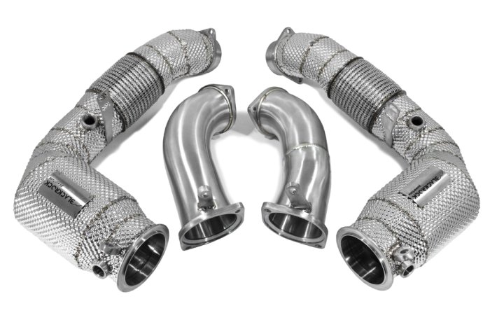 Приемные трубы (даунпайпы) HEATSHIELD Catted BMW-DP-9596 BlackRock Lab BMW X5M, X6M (S68) 2025->