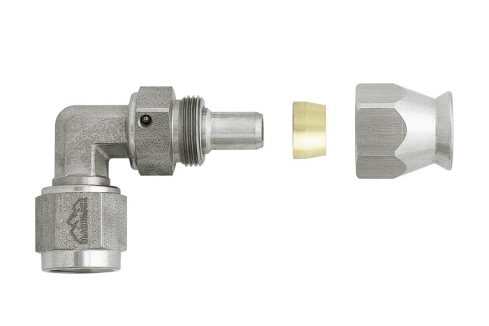 - 6 AN (6AN AN6) фитинг 90° нерж. сталь BLACKROCK LAB T06-090-06SS тефлоновый шланг (600 серия)