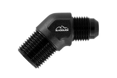 Адаптер П AN06 - П 3/8 NPT, 45°, алюминий, BLACKROCK LAB, AF823-063845BK