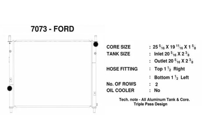 Радиатор охлаждения FORD Mustang 5L V8; 3.7 V8; CSF 7073