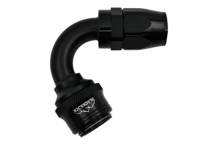 - 10 AN (10AN AN10) фитинг 120°, быстросъём М - шланг, Easy-Release, BLACKROCK LAB, FA10-120-F
