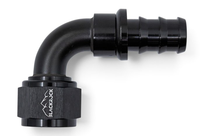 - 12 AN (12AN AN12) фитинг 90° PUSH FIT серия BLACKROCK LAB P12-090-7BK