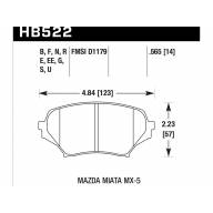 Колодки тормозные HB522F.565 HAWK HPS передние MAZDA Miata MX-5 NC - Колодки тормозные HB522F.565 HAWK HPS передние MAZDA Miata MX-5 NC