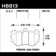 Колодки тормозные HB813B.640 HAWK HPS 5.0 Porsche Cayenne Turbo 9PA 2007-2010 передние - Колодки тормозные HB813B.640 HAWK HPS 5.0 Porsche Cayenne Turbo 9PA 2007-2010 передние