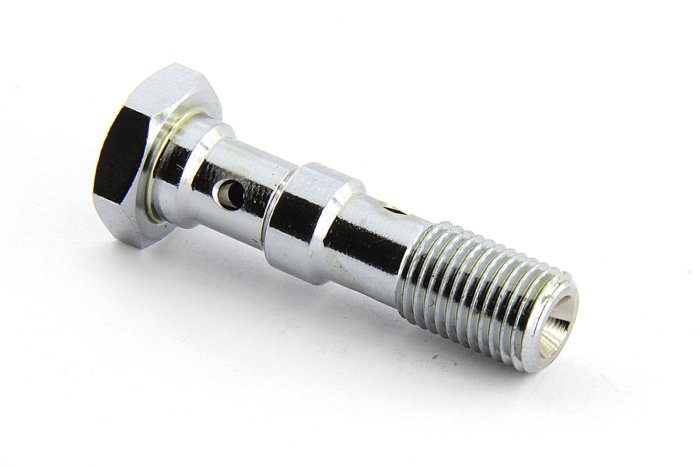 Болт (штуцер) двойной для banjo AN-03, 3/8x24 L=40 mm сталь хром Goodridge 773-03LCH