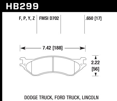Колодки тормозные HB299B.650