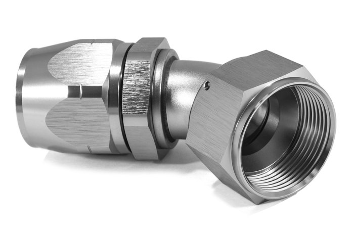 - 20 AN (20AN AN20) фитинг 45°, 20 серия Cutter Style, BLACKROCK LAB A20-045-2Ti