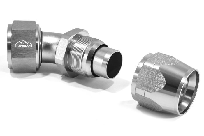 - 20 AN (20AN AN20) фитинг 45°, 20 серия Cutter Style, BLACKROCK LAB A20-045-2Ti