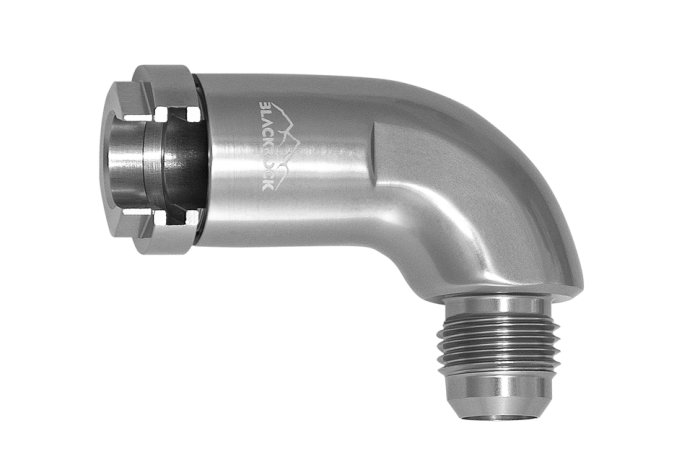 Фитинг AN-06 - 3/8" (9,5mm) быстросъём, 90° мама, BLACKROCK LAB L06-380-F290