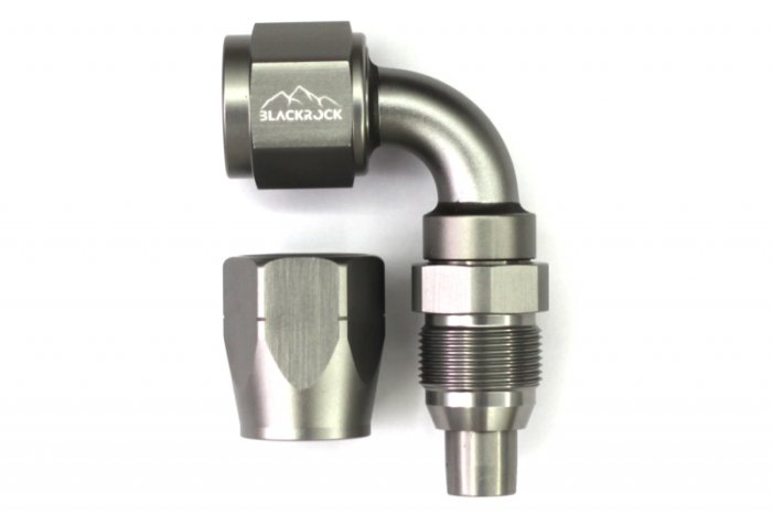 - 8 AN (8AN AN8) фитинг 90°, 20 серия Cutter Style, BLACKROCK LAB A08-090-2Ti