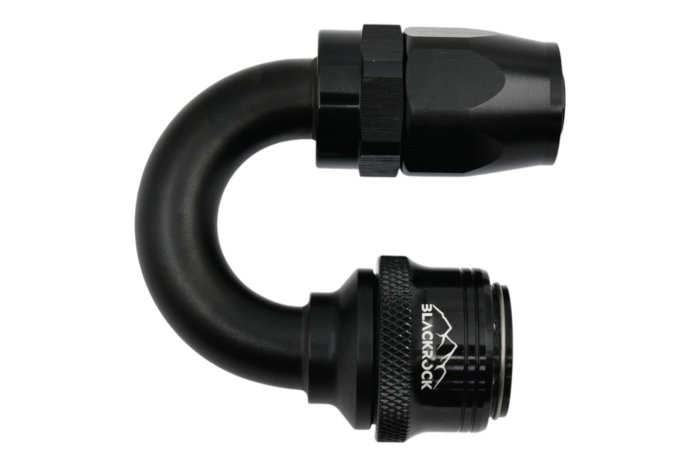 - 6 AN (6AN AN6) фитинг 180°, быстросъём М - шланг, Easy-Release, BLACKROCK LAB, FA06-180-F