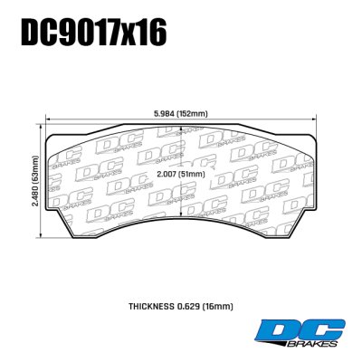 Колодки тормозные DC9017E16 DC Brakes RT.2 REVO by Alcon MONO 6, Alcon Monoblock 6 CAR97