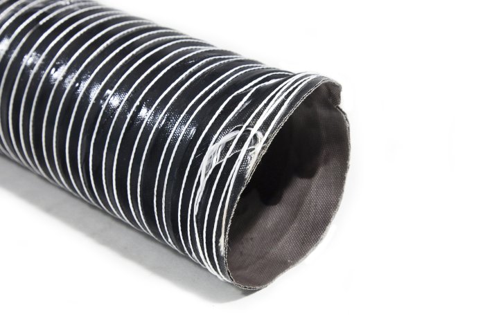 Воздуховод силиконовый, диаметр 63mm, до +255°С, цена за 1м, Thermal Division TDAD163B черный