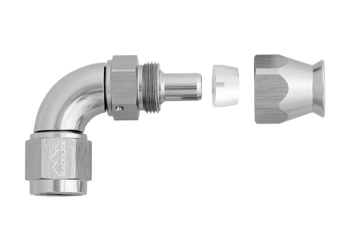 - 6 AN (6AN AN6) фитинг 90° Full Flow BLACKROCK LAB T06-090-3Ti под тефлоновый шланг (600 серия)