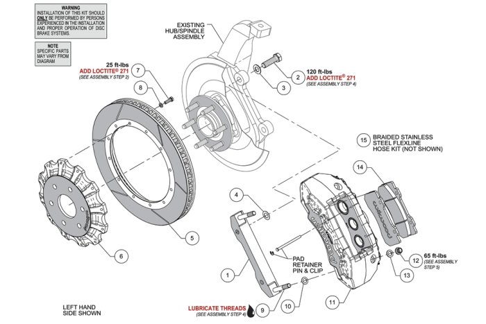 Тормозная система передняя 406x35mm, Wilwood 6 поршней, TX6R, черный, RAM 1500 TRX, 140-17389