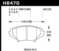 Колодки тормозные HB470S.643 HAWK HT-10 Mazda RX-8 передние 16 mm