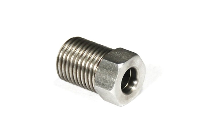Штуцер (для тормозной трубки) папа M10x1 mm КОРОТКИЙ нерж. сталь BLACKROCK LAB PM-M1010