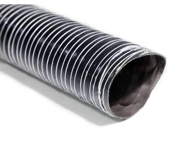 Воздуховод силиконовый, диаметр 76mm, до +255°С, цена за 1м, Thermal Division TDAD176B черный