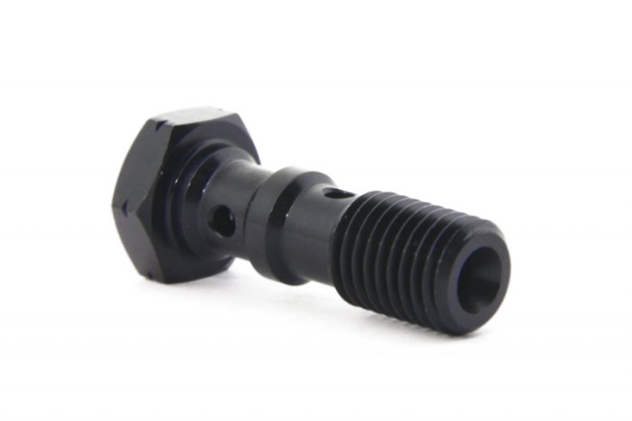 Болт (штуцер) двойной для banjo M10x1.25 L=30 mm алюминий ЧЕРНЫЙ, Goodridge 993-03-32DBK
