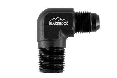 Адаптер П AN06 - П 3/8 NPT, 90°, алюминий, BLACKROCK LAB, AN822-063890BK