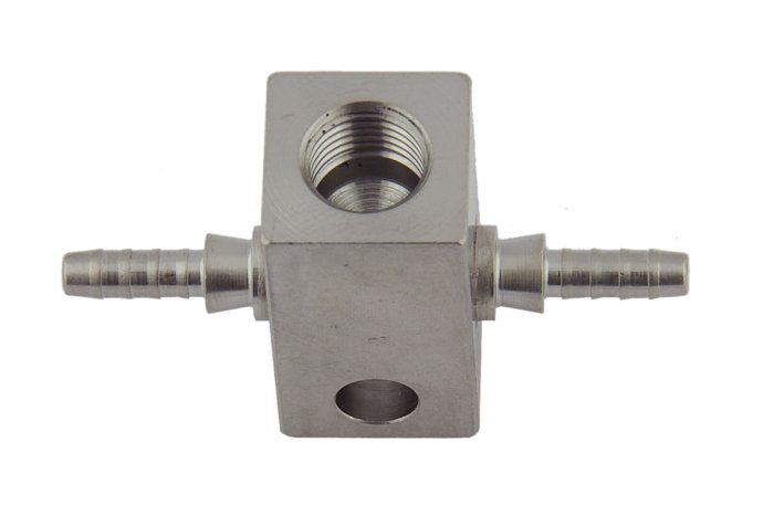 Тройник Goodridge crimp-М10x1-crimp, обатный конус сталь, SP-203