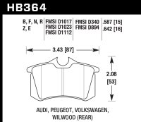 Колодки тормозные HB364D.587 HAWK ER-1 задние Renault Megane RS; VAG