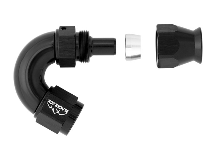 - 6 AN (6AN AN6) фитинг 150° Full Flow BLACKROCK LAB T06-150-3BK под тефлоновый шланг (600 серия)