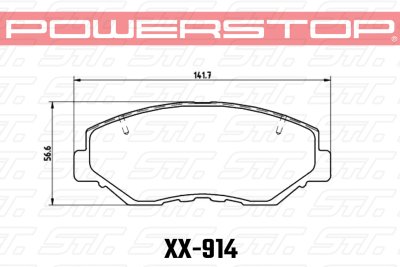 Колодки тормозные 23-914 PowerStop Z23 передние HONDA Accord, CR-V, Pilot; Civic