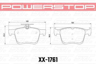Колодки тормозные 26-1761 PowerStop Z26 задние A3 8V; TT 8S; GOLF 7; PASSAT 3G;