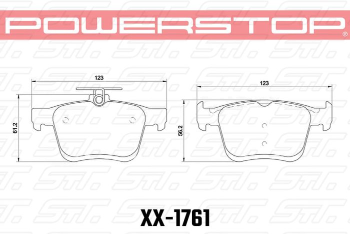 Колодки тормозные 26-1761 PowerStop Z26 задние A3 8V; TT 8S; GOLF 7; PASSAT 3G;