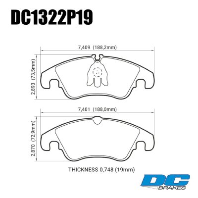 Колодки тормозные DC1322P19 DC Brakes Street STR.S+, передние AUDI A4 8K (B8); A5 8T; Q5 