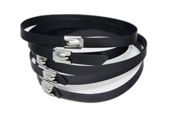 Хомут 1 шт. для трубы до 90 мм (3,5") 8 мм*30 см, нерж. сталь, черный, Thermal Division TDCL106B