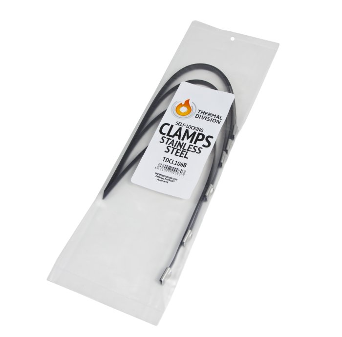 Хомут 1 шт. для трубы до 90 мм (3,5") 8 мм*30 см, нерж. сталь, черный, Thermal Division TDCL106B