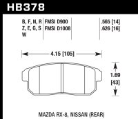 Колодки тормозные HB378D.565 HAWK ER-1 Mazda RX-8, задние