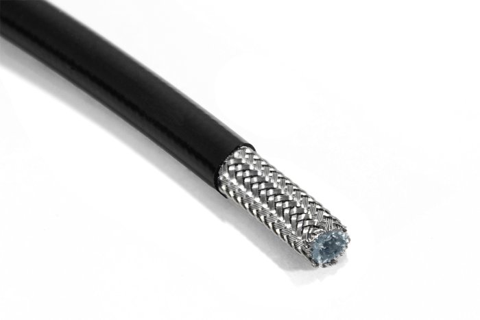 Армированный тормозной шланг BLACKROCK LAB Черный силикон D-03 T603BK