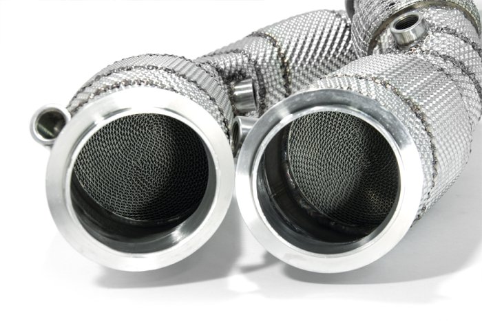 Приемные трубы (даунпайпы) HeatShield Catted BMW-DP-0080 BlackRock BMW S55 M2Comp/M3/M4 F80/F82/F87